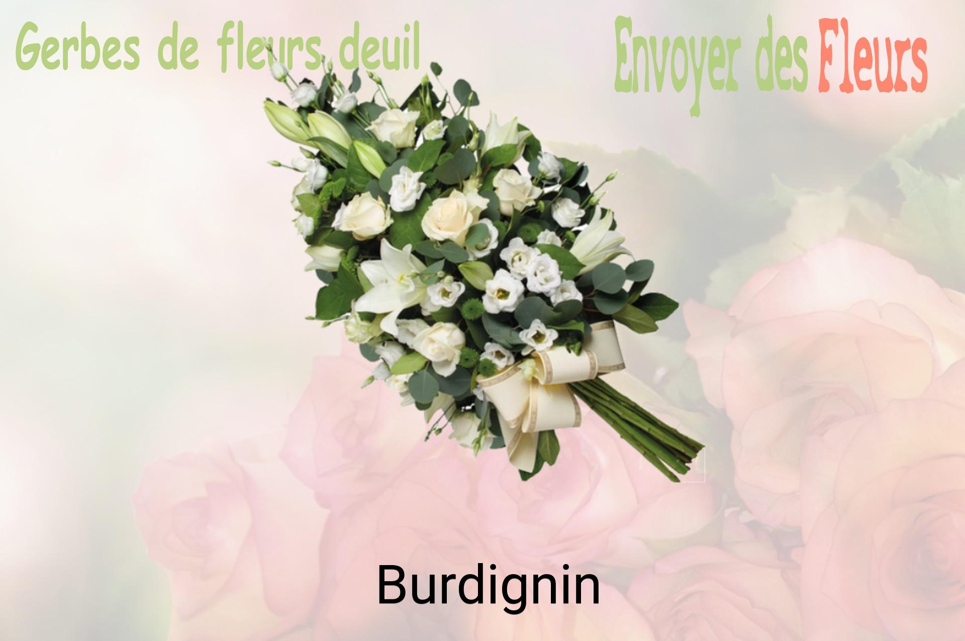 Gerbe de fleurs de deuil livrée à Burdignin